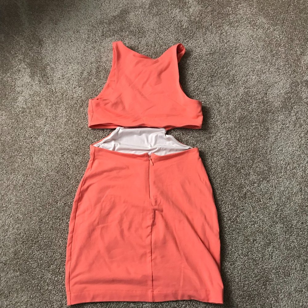 bebe Orange Sherbet Cut-Out Dress Small - Picture 7 of 10